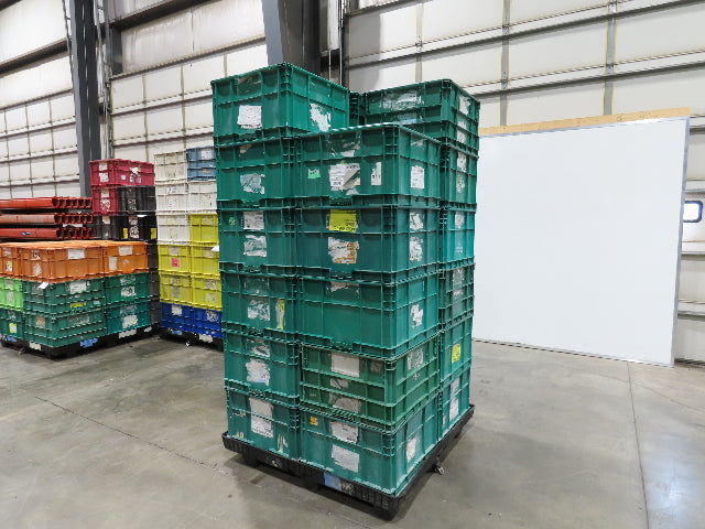 ORBIS Stakpak GREEN Stackable Plastic Tote Container Bin 24x22x14" Lot of 23