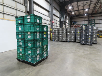 ORBIS Stakpak GREEN Stackable Plastic Tote Container Bin 24x22x14" Lot of 23