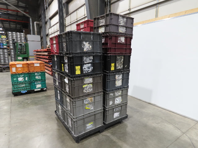 ORBIS Stakpak Stackable Plastic Tote Container Bin 24x22x14" Mixed Color  Lot 22