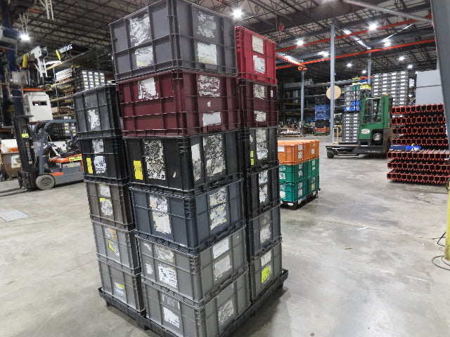 ORBIS Stakpak Stackable Plastic Tote Container Bin 24x22x14" Mixed Color  Lot 22