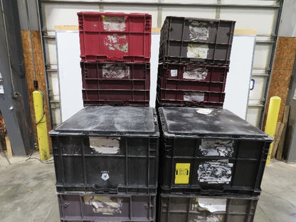 ORBIS Stakpak Stackable Plastic Tote Container Bin 24x22x14" Mixed Color  Lot 22