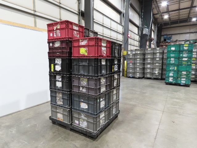 ORBIS Stakpak Stackable Plastic Tote Container Bin 24x22x14" Mixed Color  Lot 22