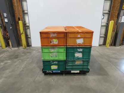 ORBIS Stakpak Stackable Plastic Tote Container Bin 24x22x14" Green Orange Lot 12
