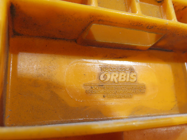 ORBIS Stakpak Stackable Plastic Tote Container Bin 24x22x14" Green Orange Lot 12