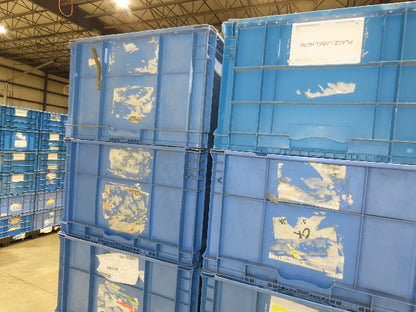 ORBIS Stakpak BLUE Stackable Plastic Tote Container Bin 24x22x14"  Lot of 24