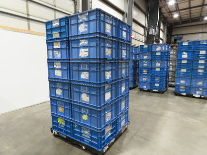 ORBIS Stakpak BLUE Stackable Plastic Tote Container Bin 24x22x14"  Lot of 24
