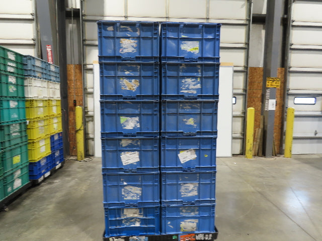 ORBIS Stakpak BLUE Stackable Plastic Tote Container Bin 24x22x14"  Lot of 24