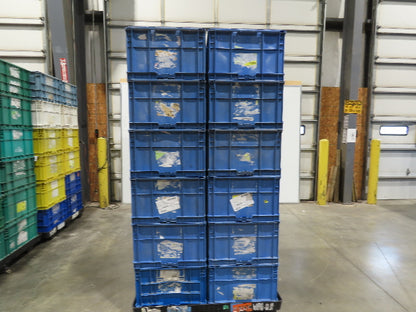 ORBIS Stakpak BLUE Stackable Plastic Tote Container Bin 24x22x14"  Lot of 24