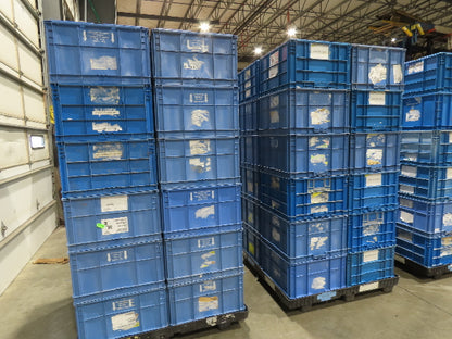 ORBIS Stakpak BLUE Stackable Plastic Tote Container Bin 24x22x14"  Lot of 24