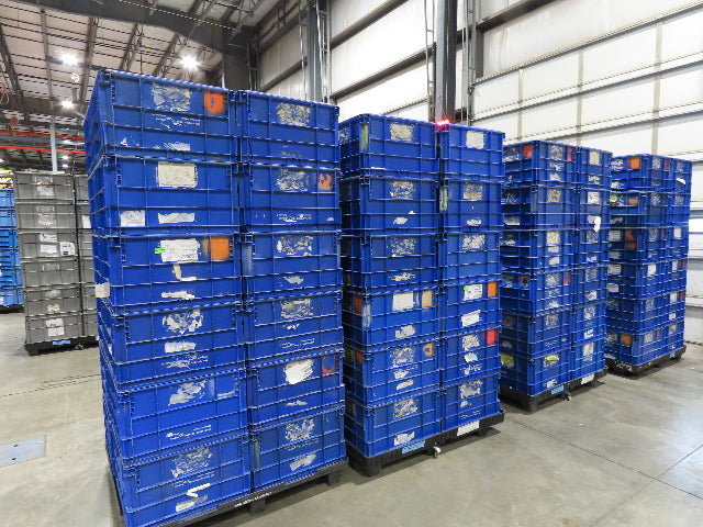 SSI Schaefer Stackable BLUE Plastic Tote Container Bin 24x22x14"  Lot of 24