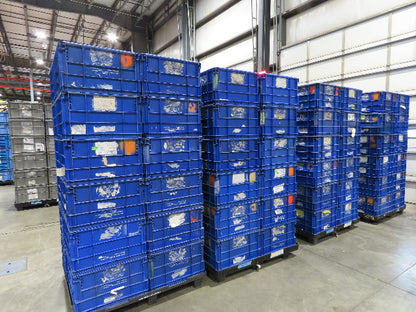 SSI Schaefer Stackable BLUE Plastic Tote Container Bin 24x22x14"  Lot of 24