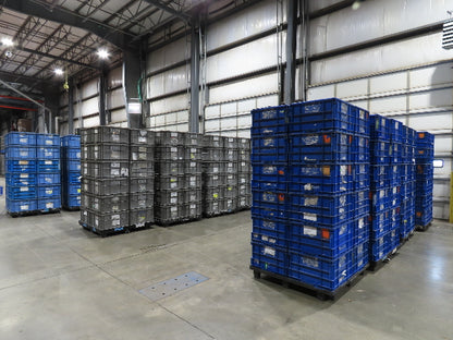 SSI Schaefer Stackable BLUE Plastic Tote Container Bin 24x22x14"  Lot of 24