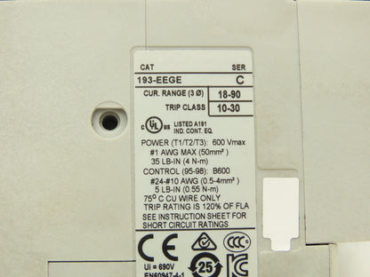 Allen Bradley 104-C60D22 Electronic Overload Relay Reversing Contactor