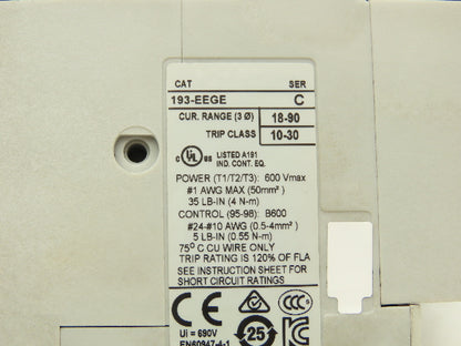 Allen Bradley 104-C60D22 Electronic Overload Relay Reversing Contactor