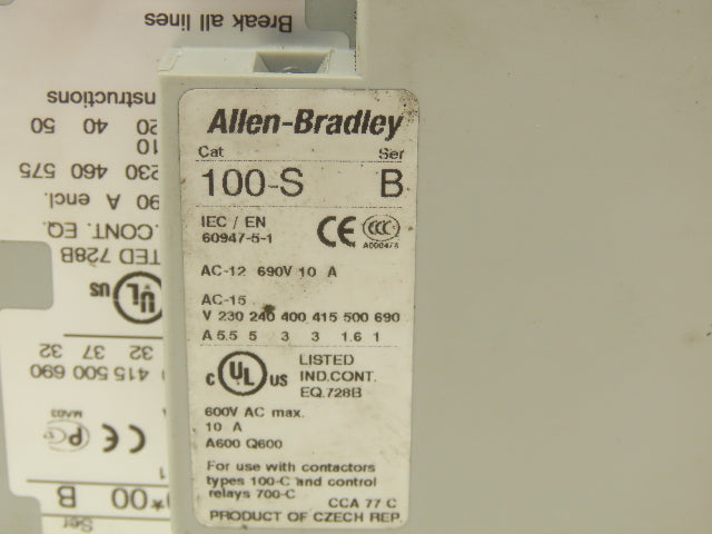 Allen Bradley 104-C60D22 Electronic Overload Relay Reversing Contactor