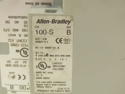 Allen Bradley 104-C60D22 Electronic Overload Relay Reversing Contactor