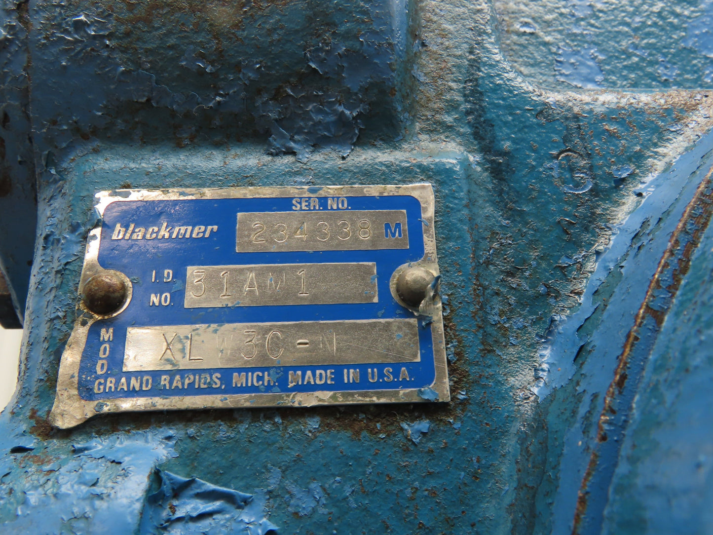 Blackmer XLW3C-N 3" Sliding Vane Pump Positive Displacement 7.5Hp 230/460V RH