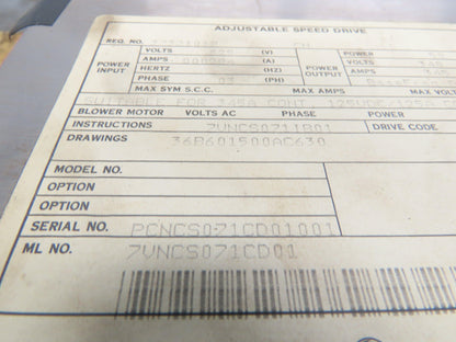 General Electric Adjustable Speed Drive 50Hp 3PH 340VAC 345A