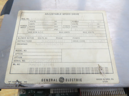 General Electric Adjustable Speed Drive 50Hp 3PH 340VAC 345A