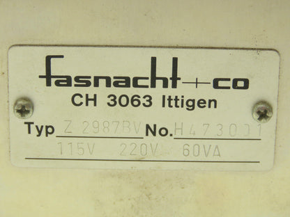 Fasnacht Z 2987BV Viscosity Control Panel Manual Counter