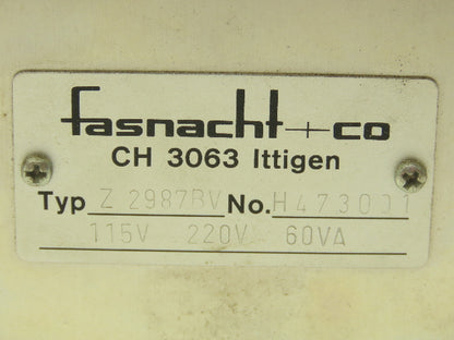 Fasnacht Z 2987BV Viscosity Control Panel Manual Counter