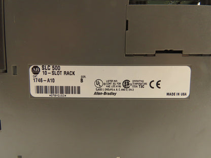 Allen Bradley 10-Slot Chassis Rack
