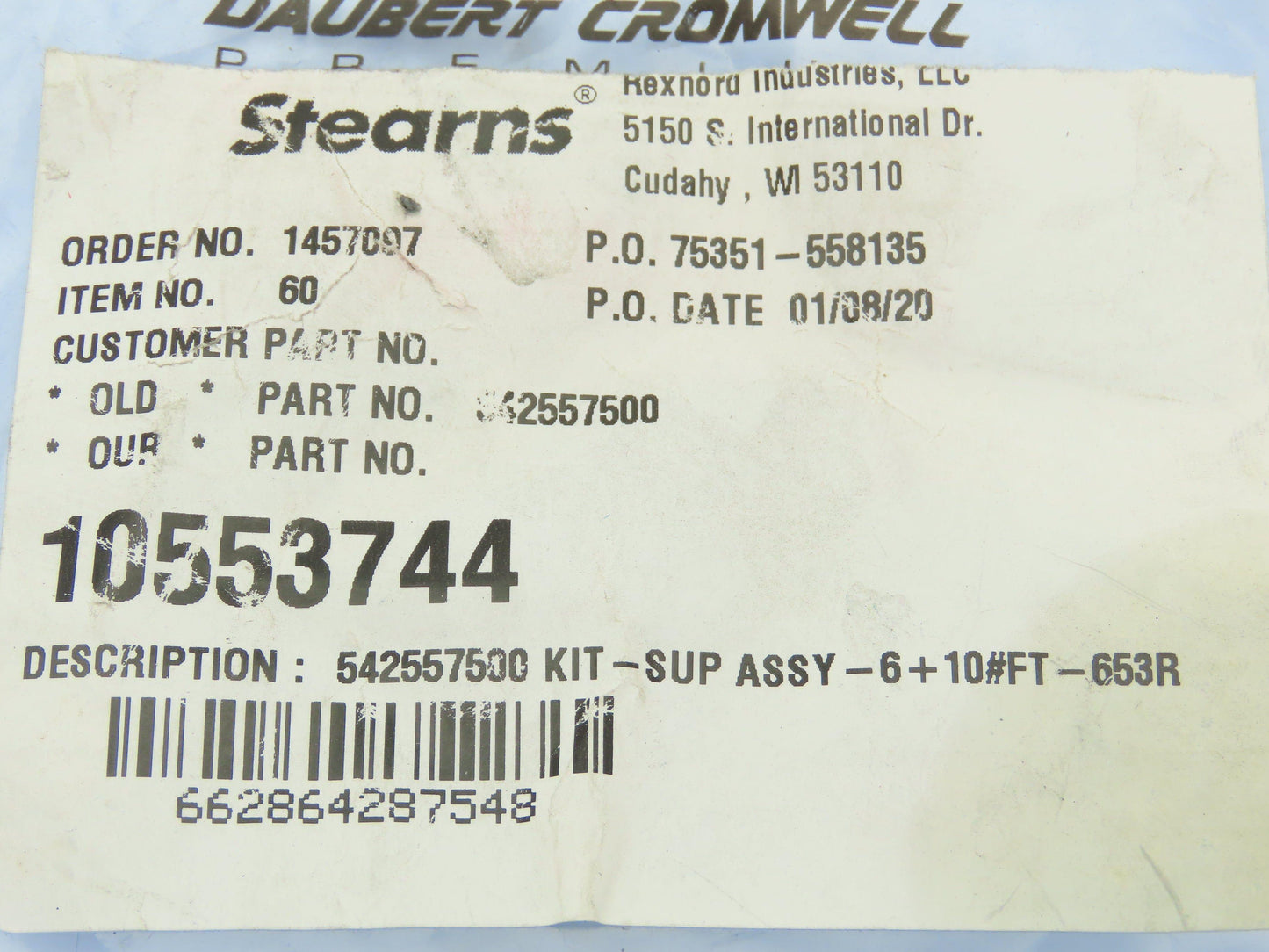 Stearns 542557500 Kit Replacement Part Assembly