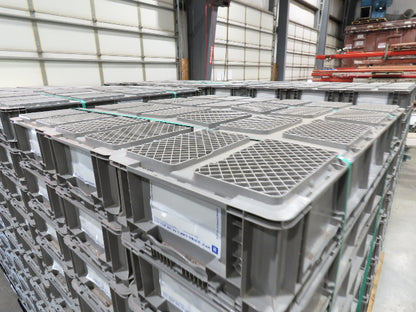 Lewis SO4815-7 Stackable GRAY Plastic Tote Container Bin 48x15x7" Lot of 30