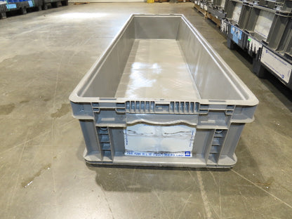 Lewis SO4815-7 Stackable GRAY Plastic Tote Container Bin 48x15x7" Lot of 30