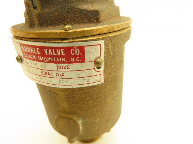 Kunkle FIG 20 Relief Valve Set 25 PSI 17GPM 1"NPT