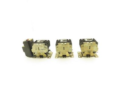 Cutler Hammer C25DND330 LR2D1307 Set of 3x 30A Contactors 1x Overload Relay