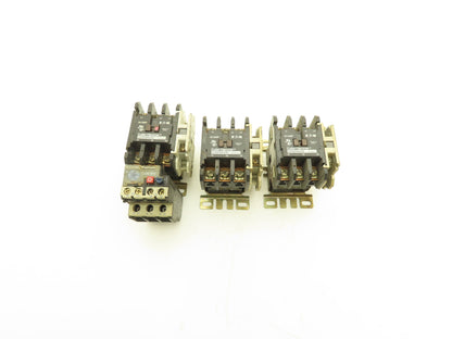 Cutler Hammer C25DND330 LR2D1307 Set of 3x 30A Contactors 1x Overload Relay