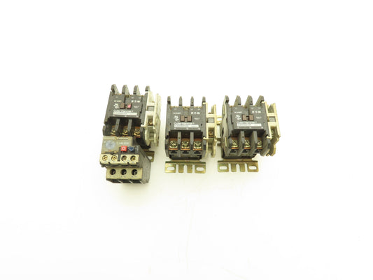 Cutler Hammer C25DND330 LR2D1307 Set of 3x 30A Contactors 1x Overload Relay