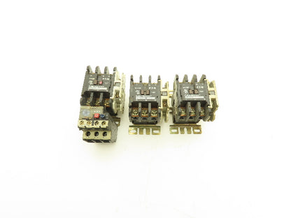 Cutler Hammer C25DND330 LR2D1307 Set of 3x 30A Contactors 1x Overload Relay
