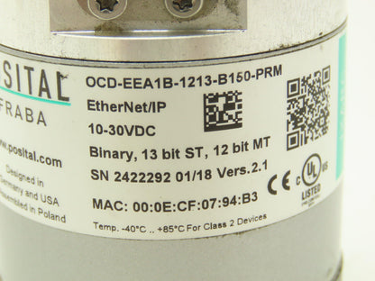 Posital Fraba OCD-EEA1B-1213-B150-PRM IXARC EtherNet/IP Rotary Encoder 13 Bit