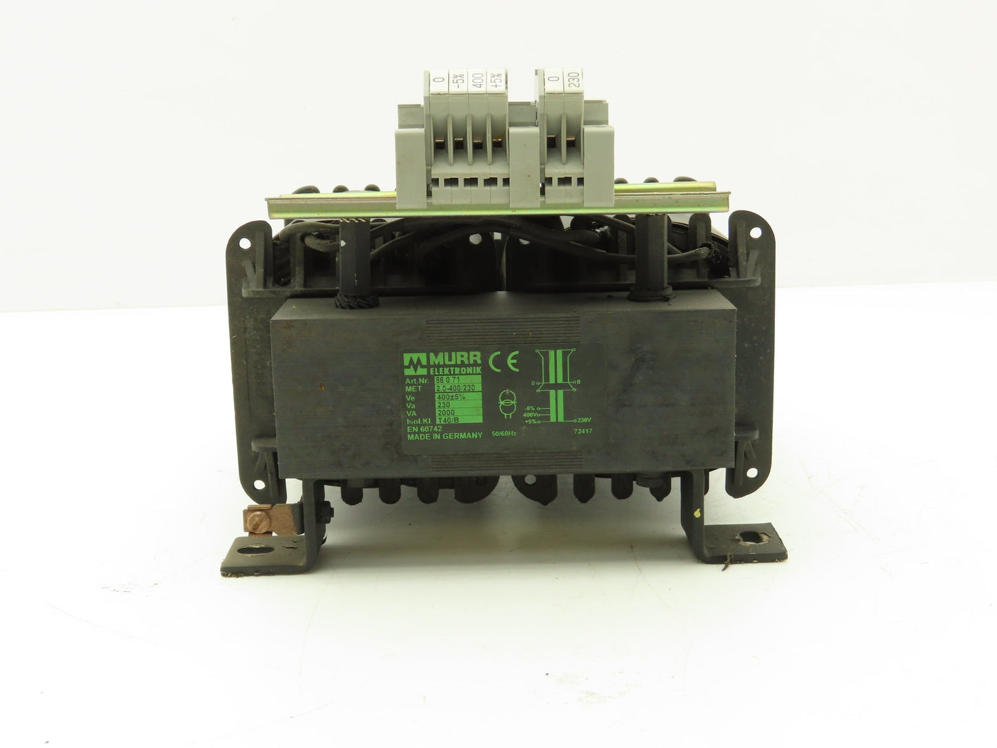 Murr Elektronik Control And Isolation Transformer 1Ph 2000VA  400VAC  230VAC