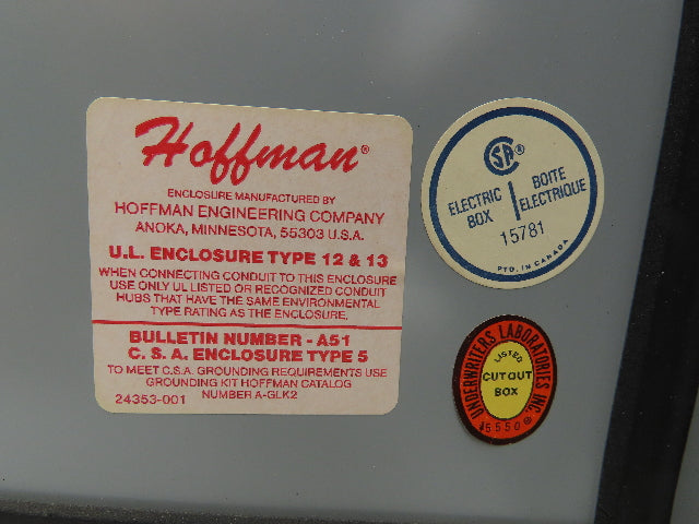 Hoffman 1210 Electrical Enclosure Control Panel with Backplate 12x10x4"