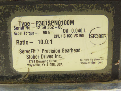 Stober P301SPN0100M Servo Gearbox 10:1 Precision Gearhead Reducer ServoFit