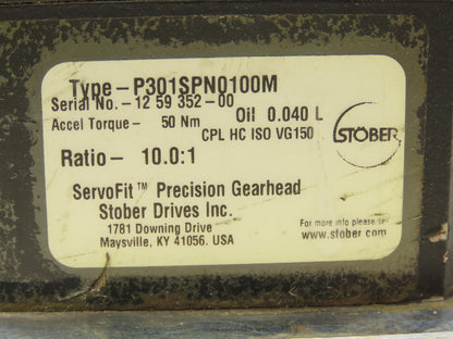 Stober P301SPN0100M Servo Gearbox 10:1 Precision Gearhead Reducer ServoFit