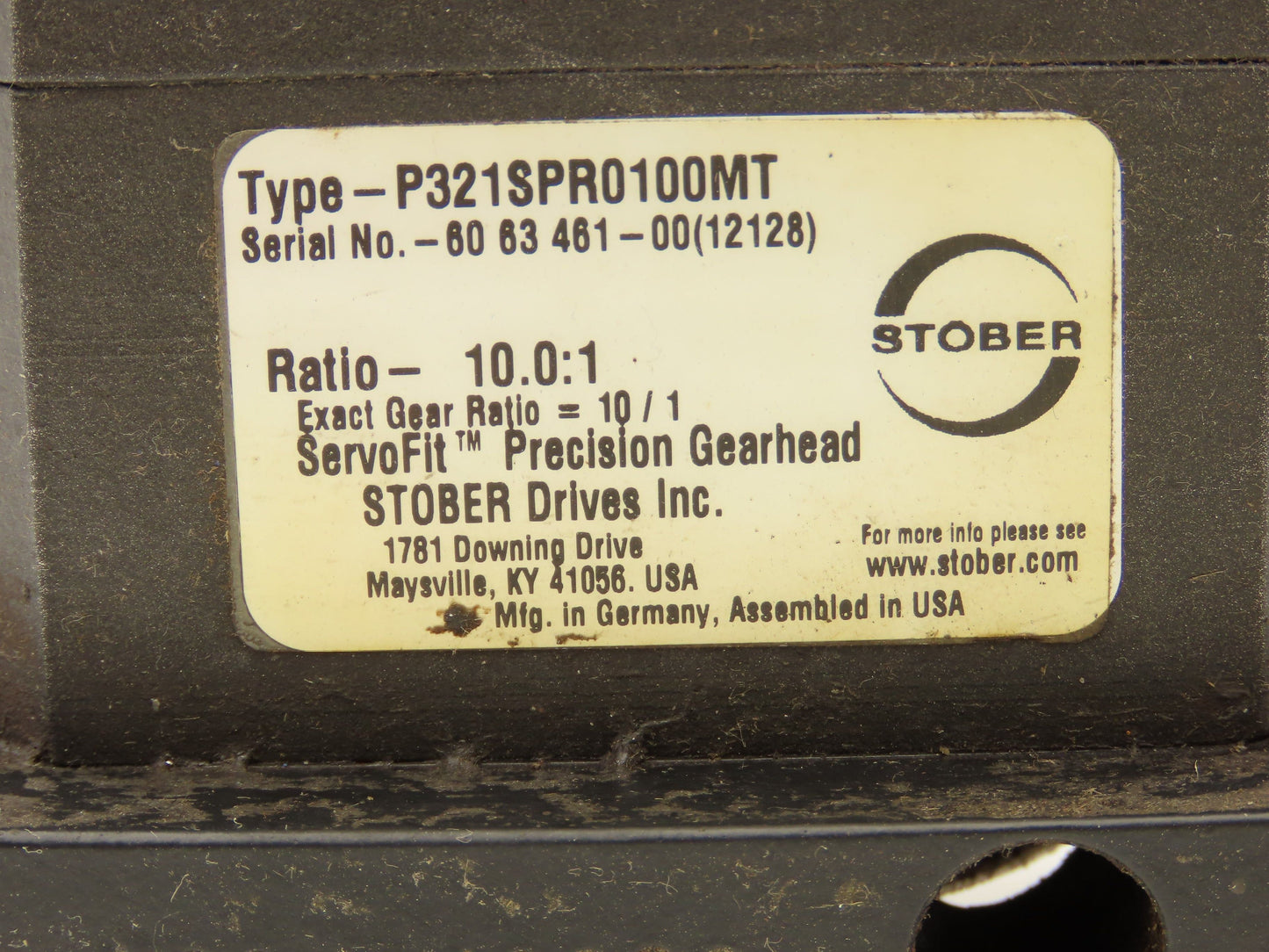 Stober P321SPR0100MT Servo Gearbox 10:1 Precision Gearhead Reducer ServoFit