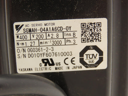 Omron Yaskawa SGMAH-04A1A6CD-0Y AC Servo Motor 200V