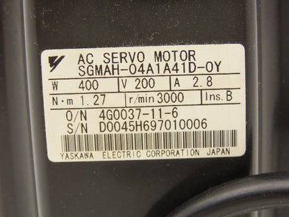 Yaskawa SGMAH-04A1A41D-0Y AC Servo Motor 200V