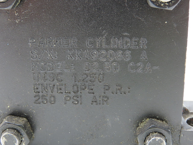 Parker Series 2A Pneumatic Air Cylinder 2.5" Bore 1.25" Stroke Foot Mount