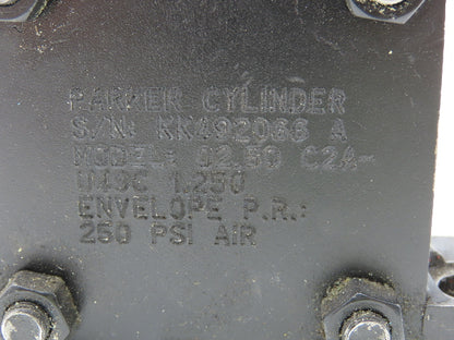 Parker Series 2A Pneumatic Air Cylinder 2.5" Bore 1.25" Stroke Foot Mount