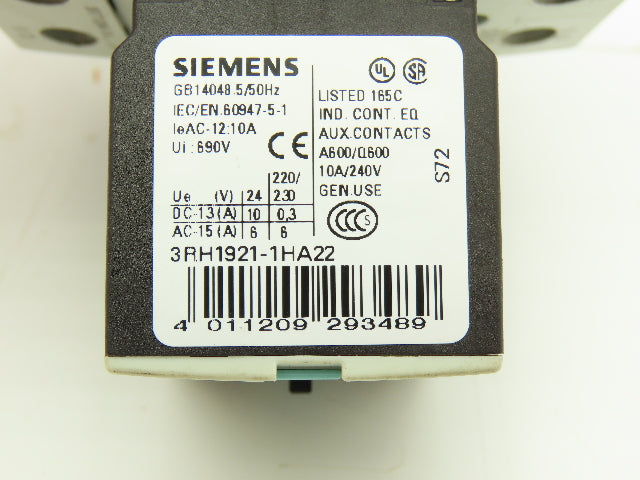 Siemens 3RT1034-1AK64 Motor Starter Contactor 600VAC 45A 18.5kW 3PH 30HP