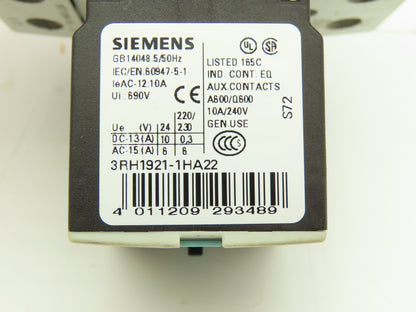 Siemens 3RT1034-1AK64 Motor Starter Contactor 600VAC 45A 18.5kW 3PH 30HP