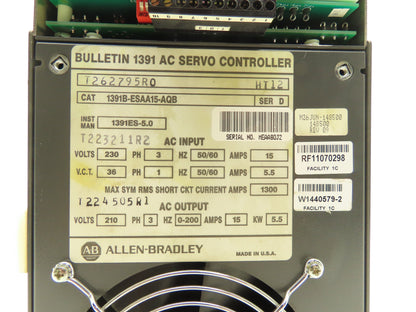 Allen Bradley 1391B-ESAA15-AQB AC Servo Controller/Amplifier 230V 3PH Ser D