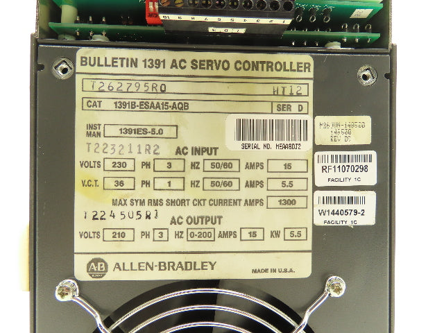 Allen Bradley 1391B-ESAA15-AQB AC Servo Controller/Amplifier 230V 3PH Ser D