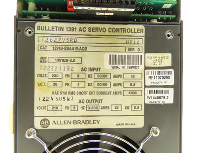 Allen Bradley 1391B-ESAA15-AQB AC Servo Controller/Amplifier 230V 3PH Ser D