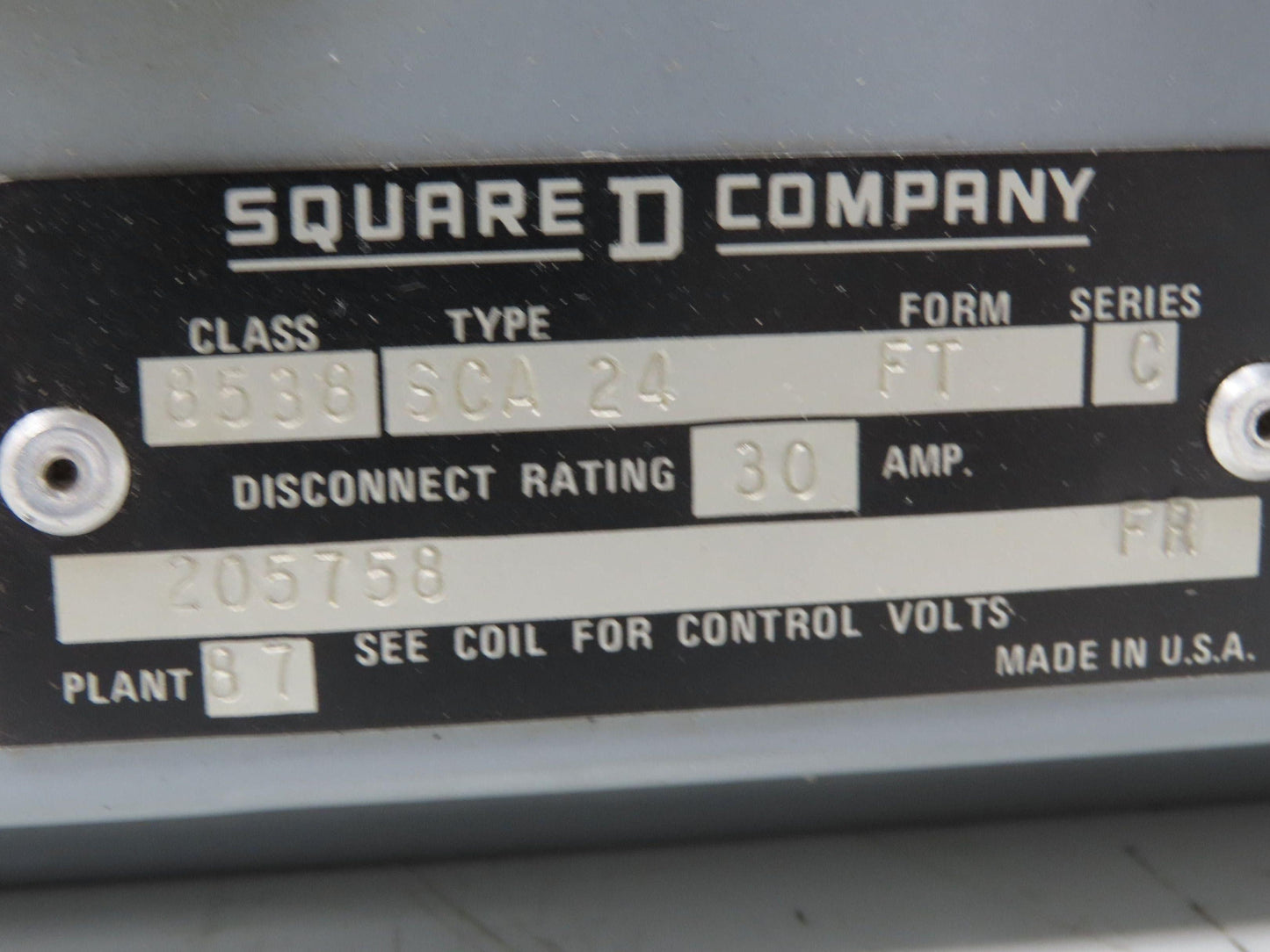 Square D 8538SCA24FT Fusible Combination Starter 193-EEDB Heater Size 0 30A 3PH